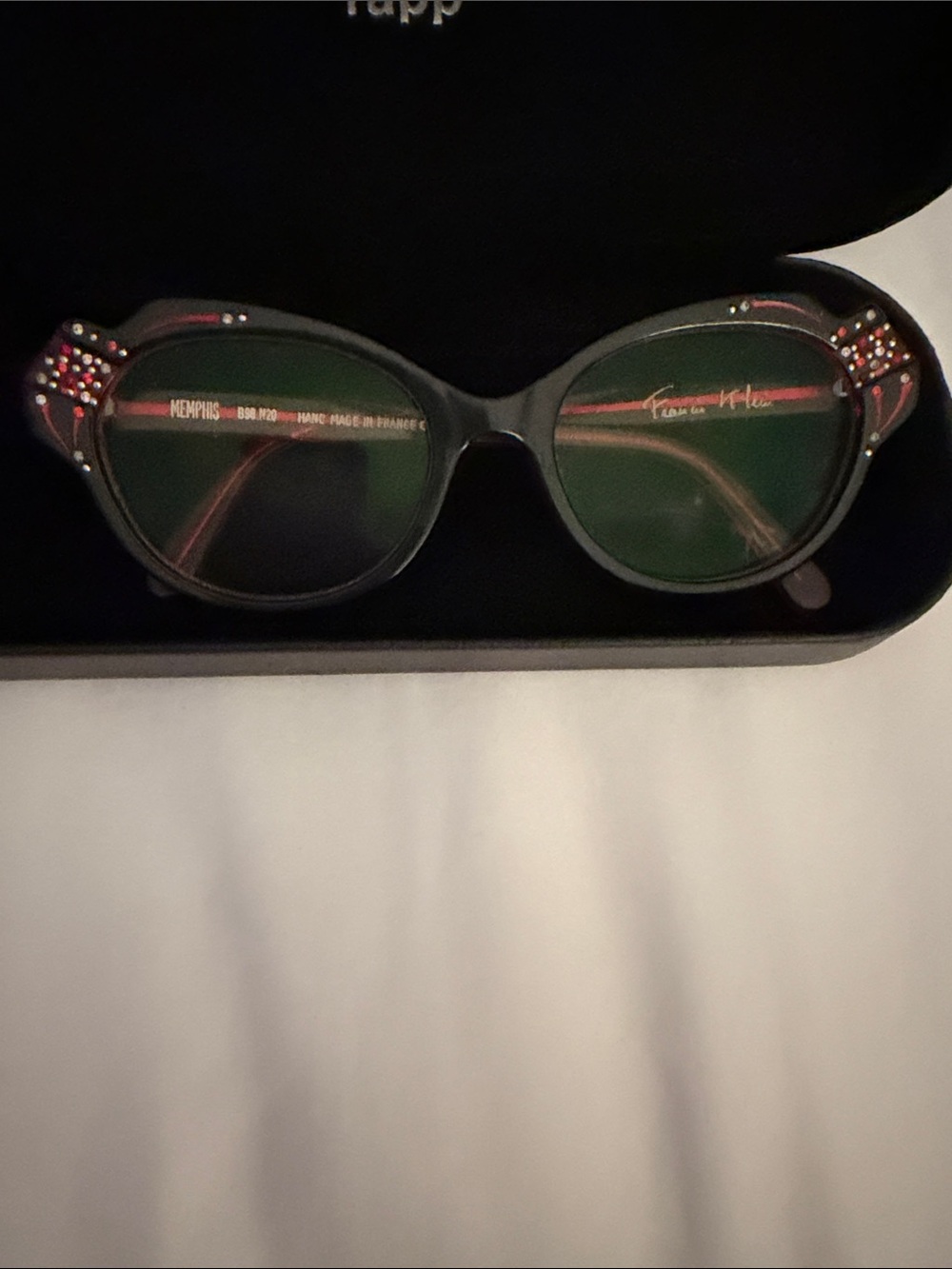 Black Cat-Eye Women's Glasses with Rhinestone Accent